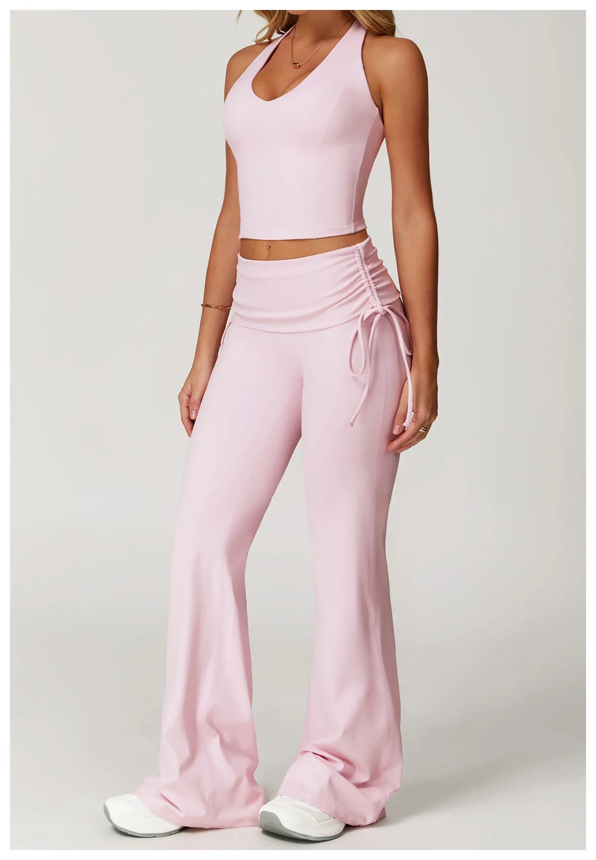 Conjunto de Yoga 2 Peças com Leggings de Cintura Alta, Sutiã Desportivo
