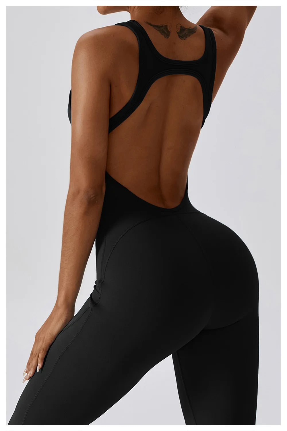 Macacão de Yoga Liso Levanta Glúteos Roupa Desportiva