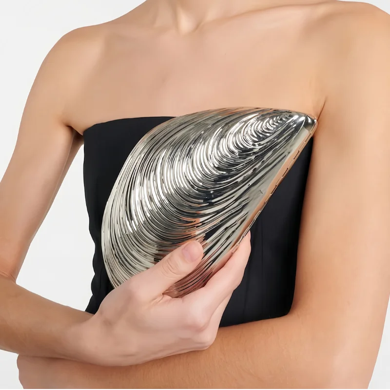 Bolsa de Mão em Forma de Concha Acrílica Bolsa