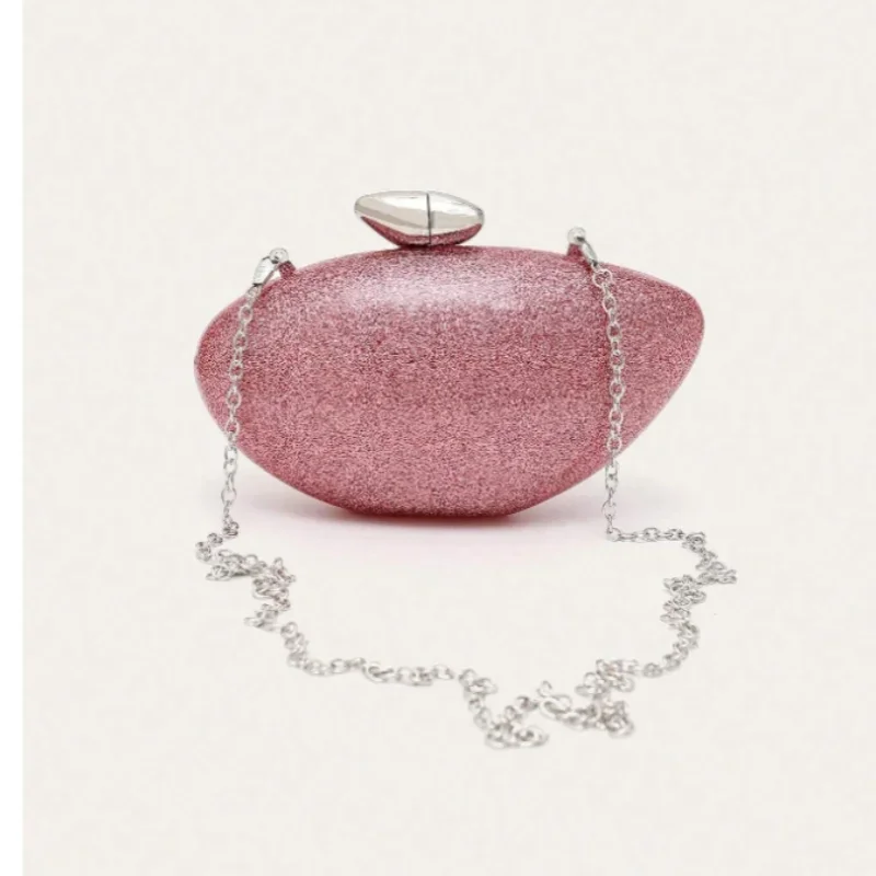 Bolsa de Acrílico com Efeito Mármore Pérolado, Estilo Elegante