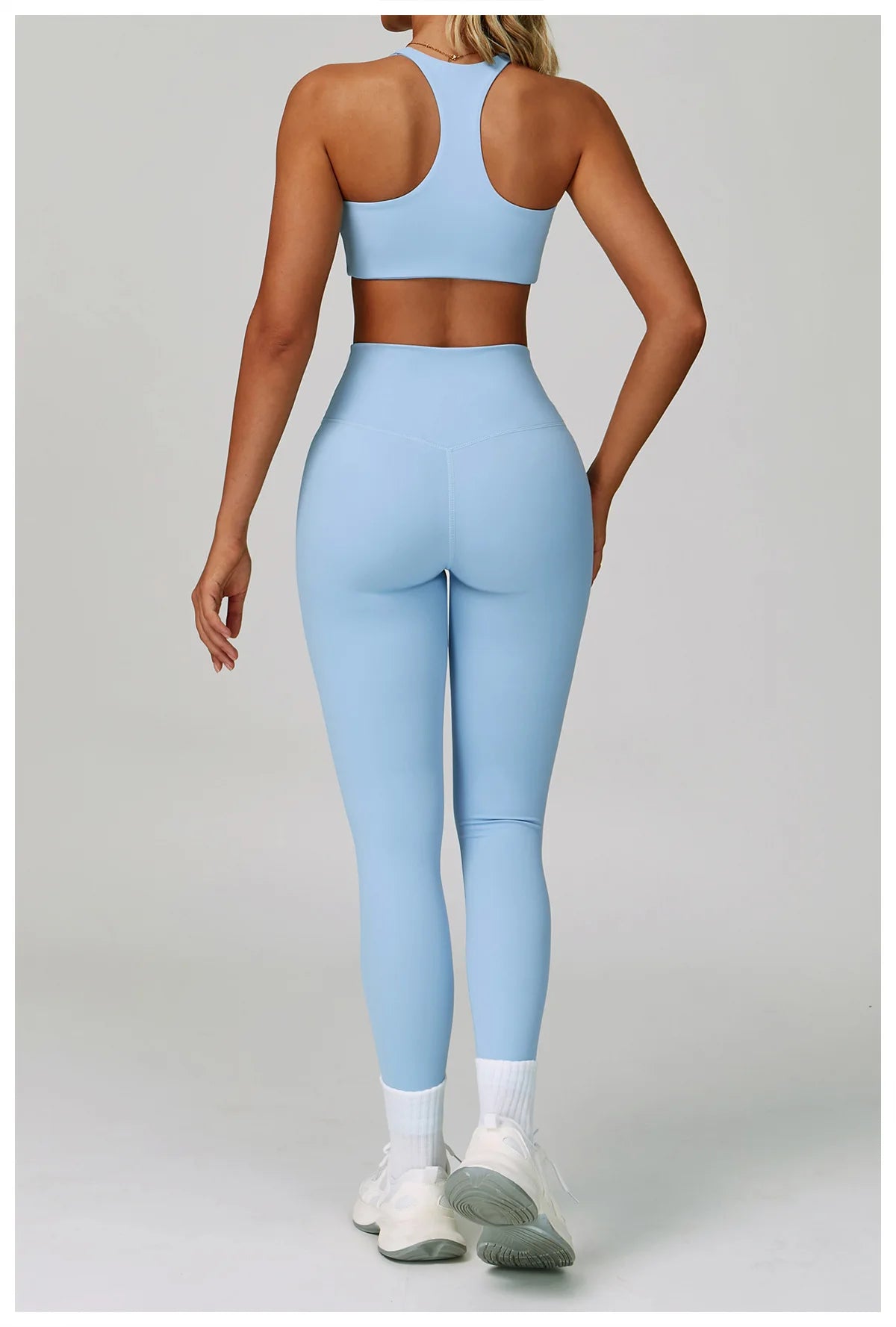 Conjunto de Yoga 2-3 Peças  — Leggings ou Calções de Cintura Alta