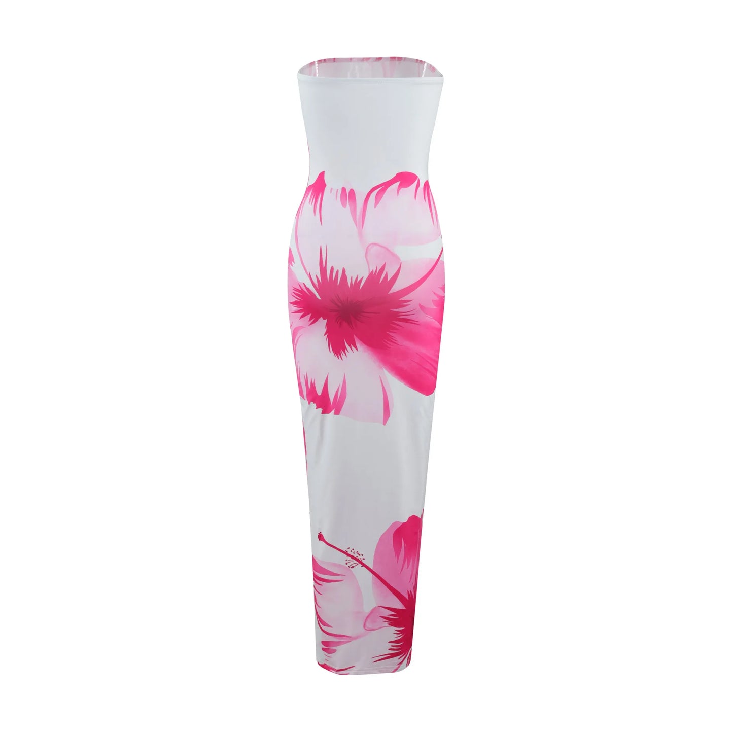Vestido Comprido Elegante e Sexy, Sem Alças, Estilo Justo