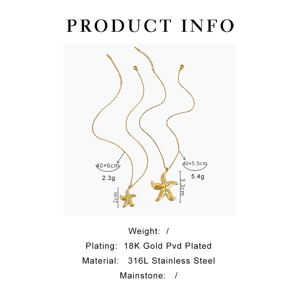 Colar com Pingentes de Estrela-do-mar Dourado