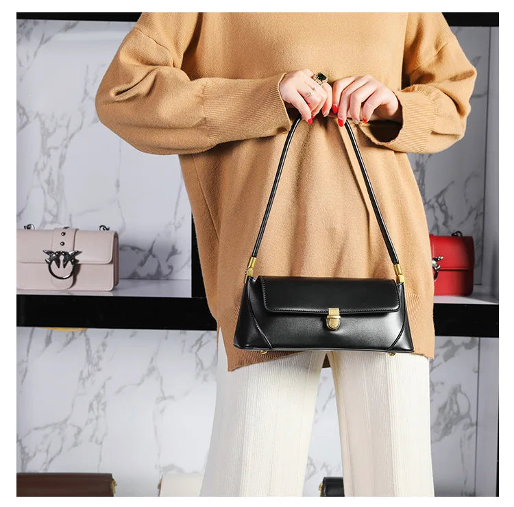 Mala de ombro estilo retro, cores lisas
