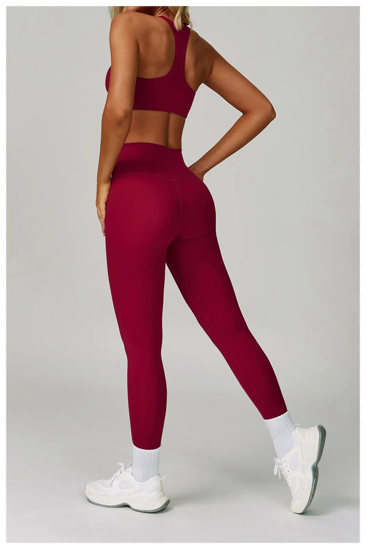 Conjunto de Yoga 2-3 Peças  — Leggings ou Calções de Cintura Alta