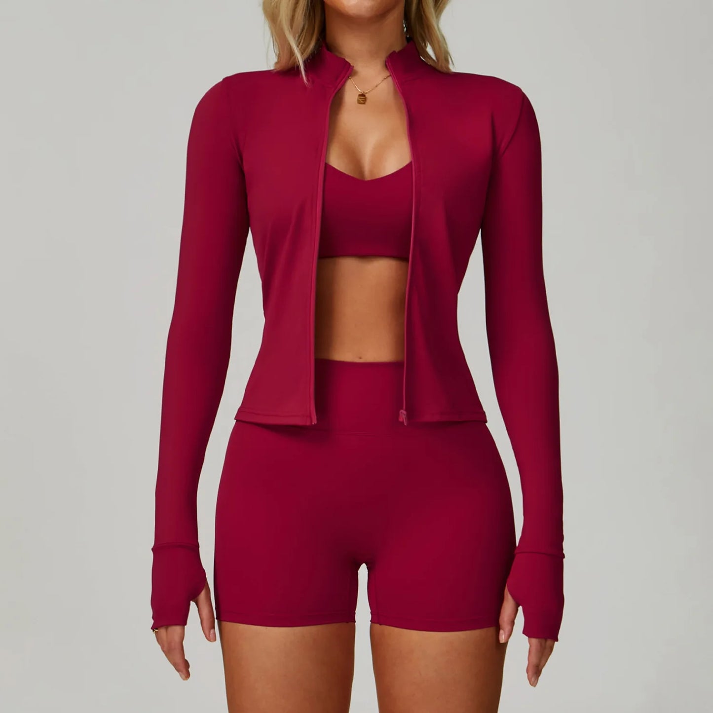 Conjunto de Yoga 2-3 Peças  — Leggings ou Calções de Cintura Alta
