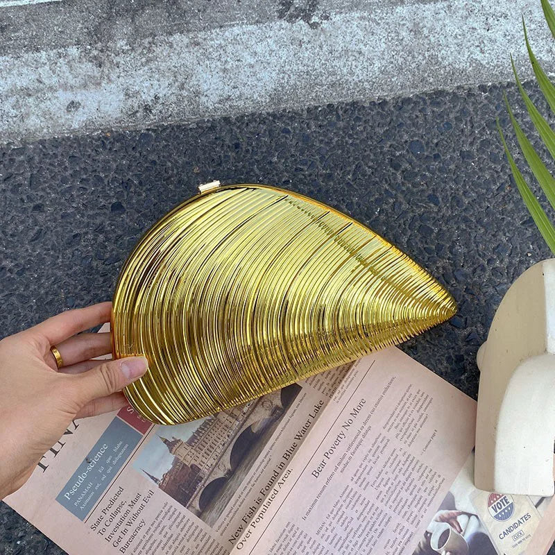 Bolsa de Mão em Forma de Concha Acrílica Bolsa