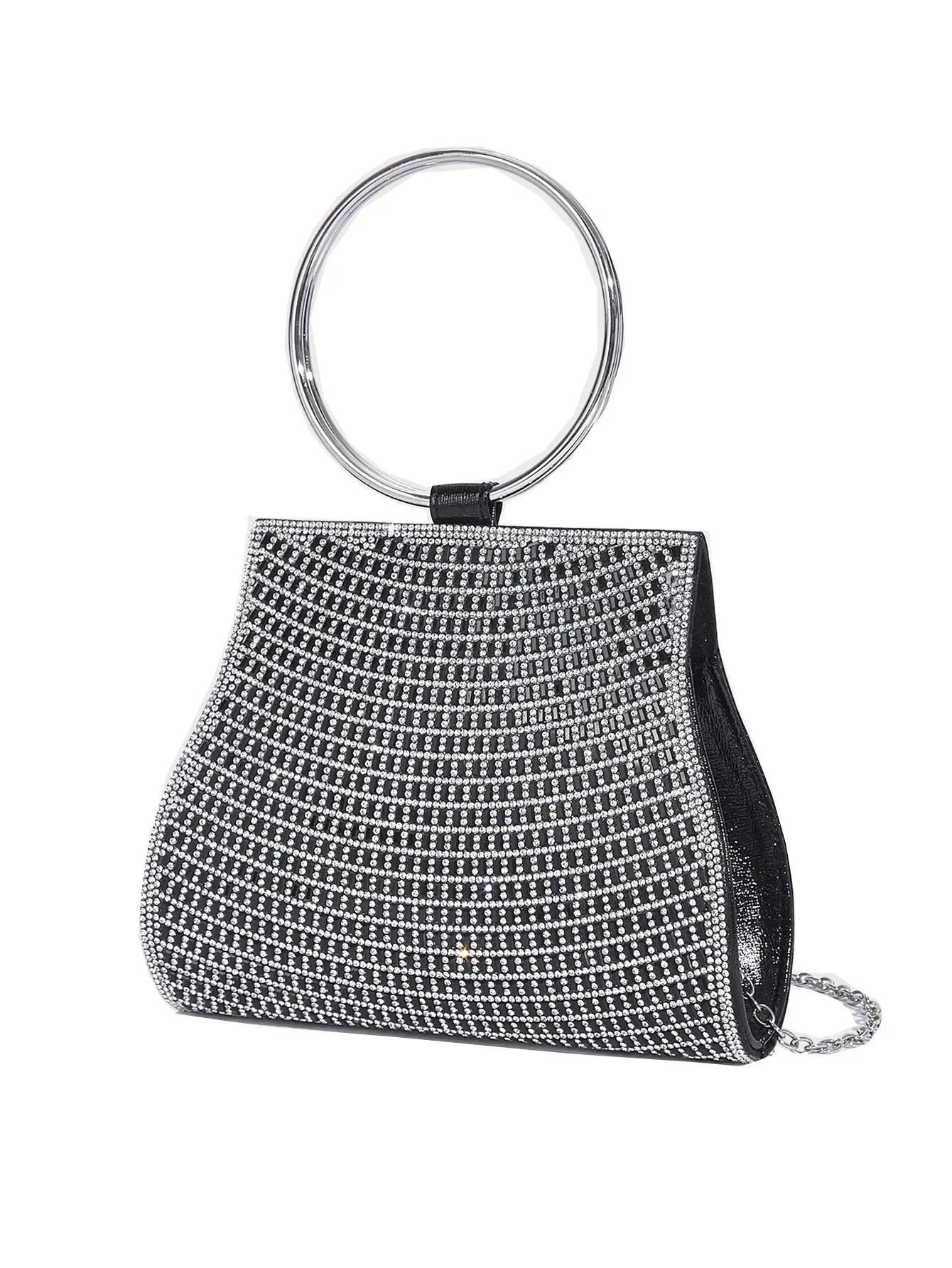 Mala com Alça de Corrente, Bolsa de Ombro Brilhante