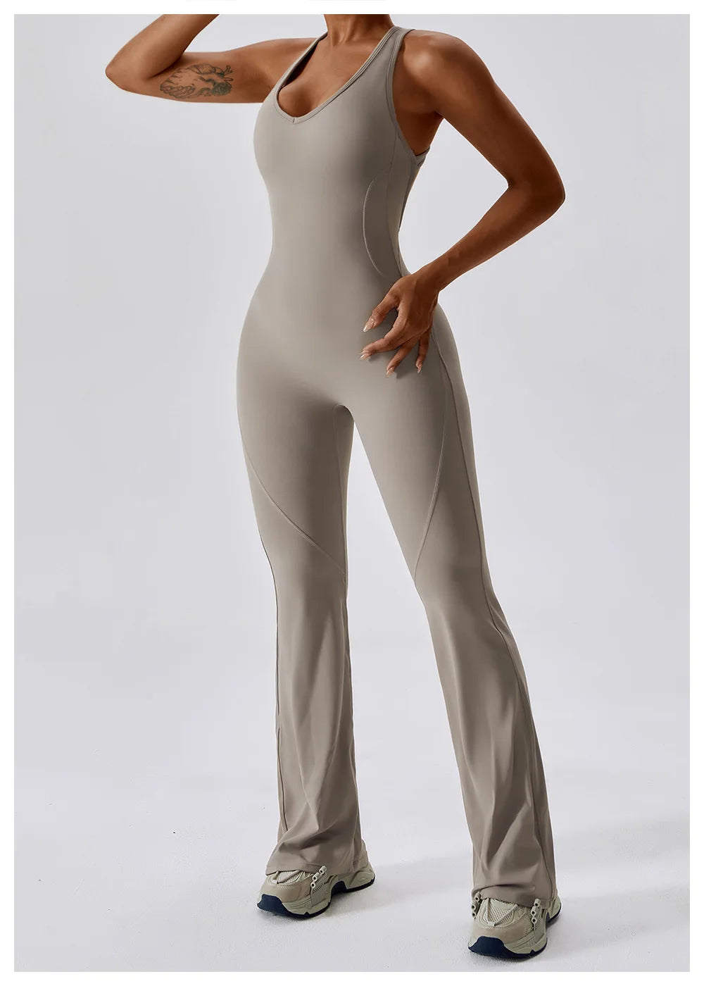 Macacão de Yoga Liso Levanta Glúteos Roupa Desportiva