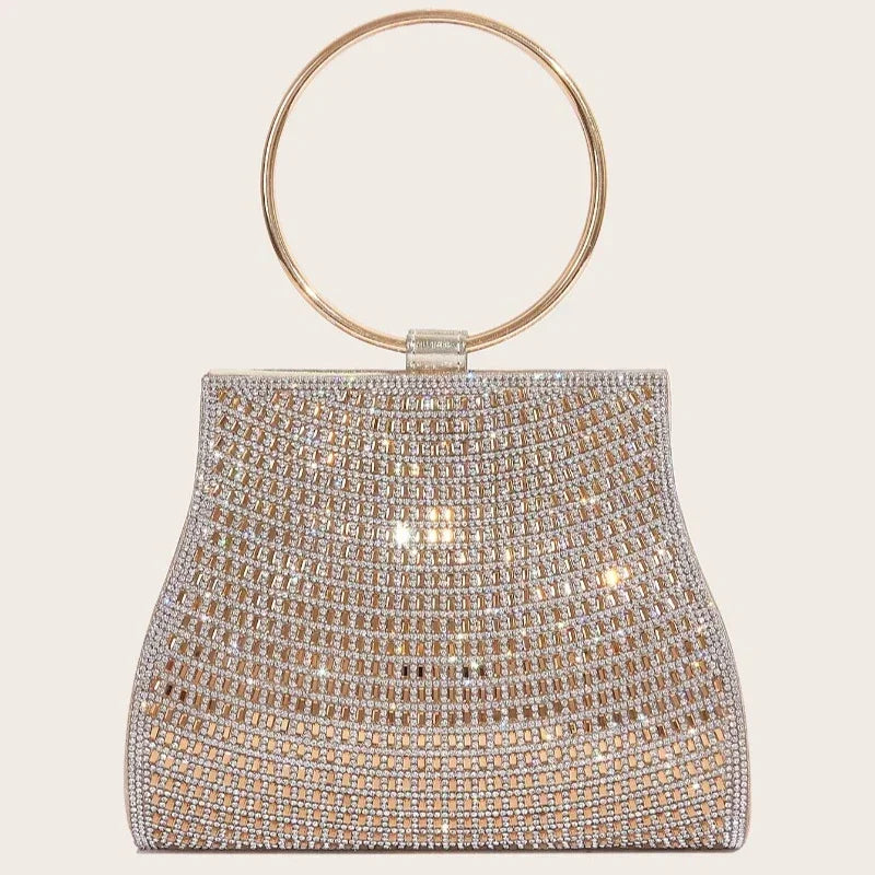 Mala com Alça de Corrente, Bolsa de Ombro Brilhante