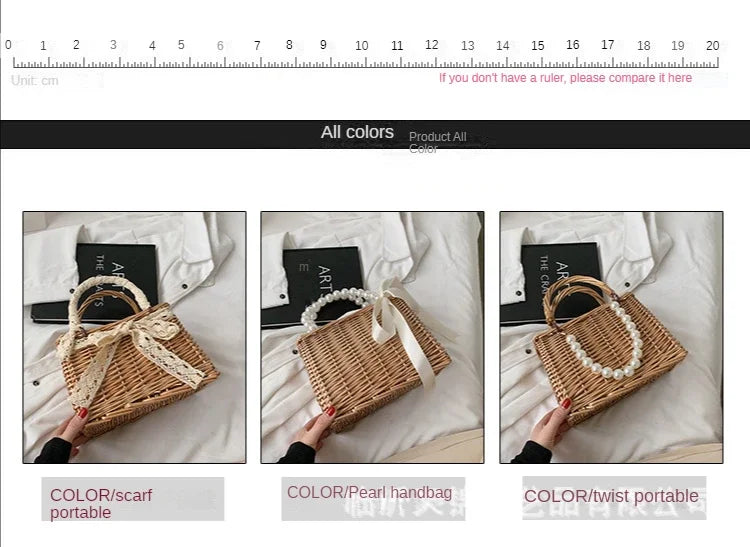 Bolsas de palha para mulher de verão