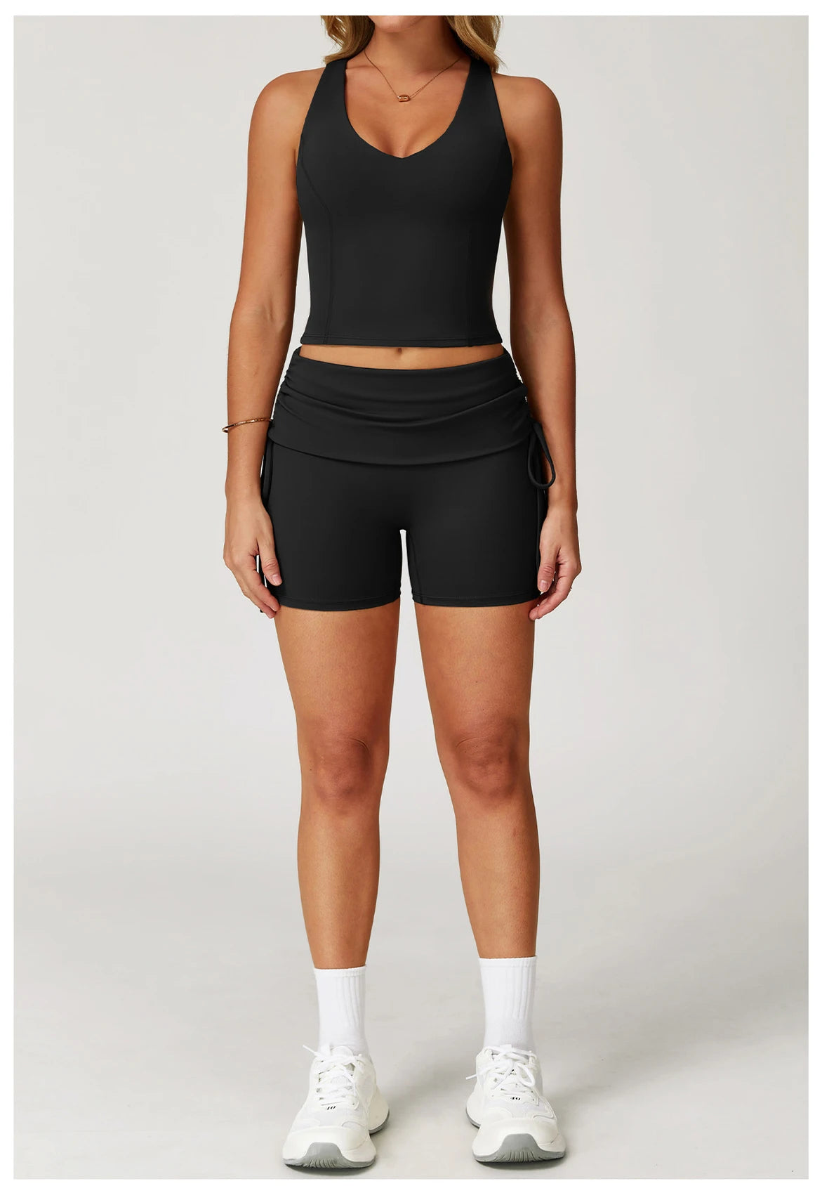 Conjunto de Yoga 2 Peças com Leggings de Cintura Alta, Sutiã Desportivo