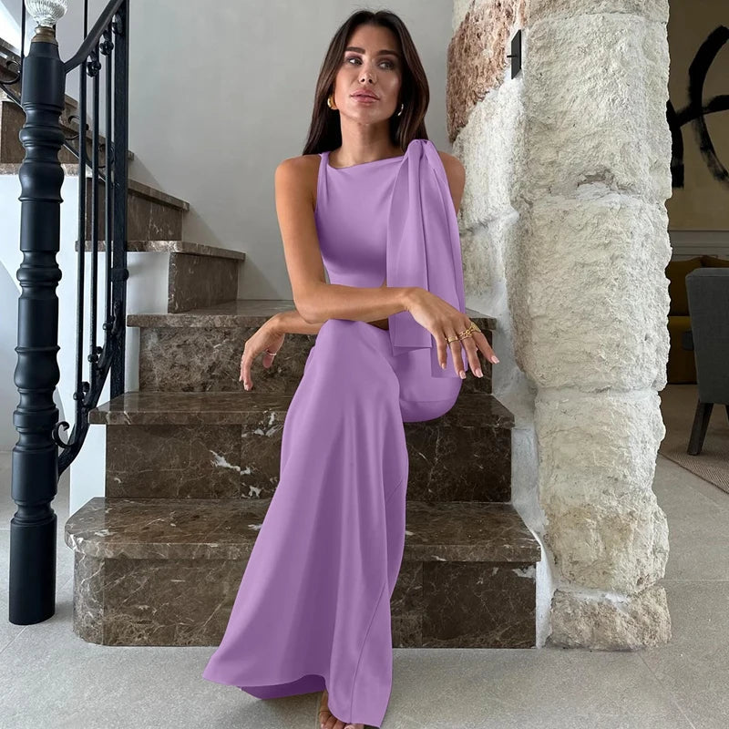 Vestido Longo e Justo, com Decote Redondo, Sem Mangas, Sexy e Elegante
