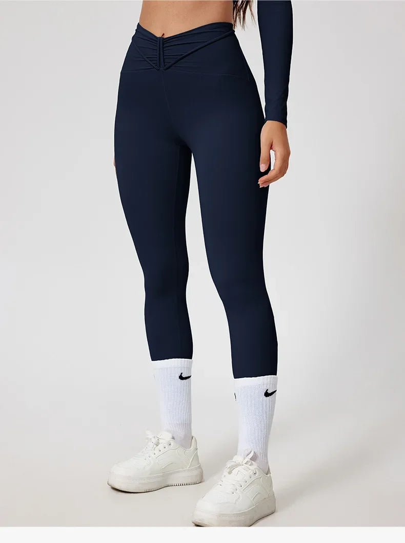 Conjunto de Yoga Sem Costuras Desportivo Calça e Blusa de Manga