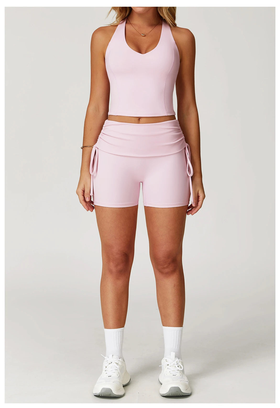 Conjunto de Yoga 2 Peças com Leggings de Cintura Alta, Sutiã Desportivo